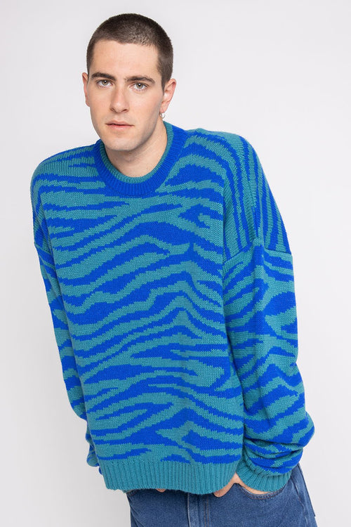 Pullover Zebra Blau