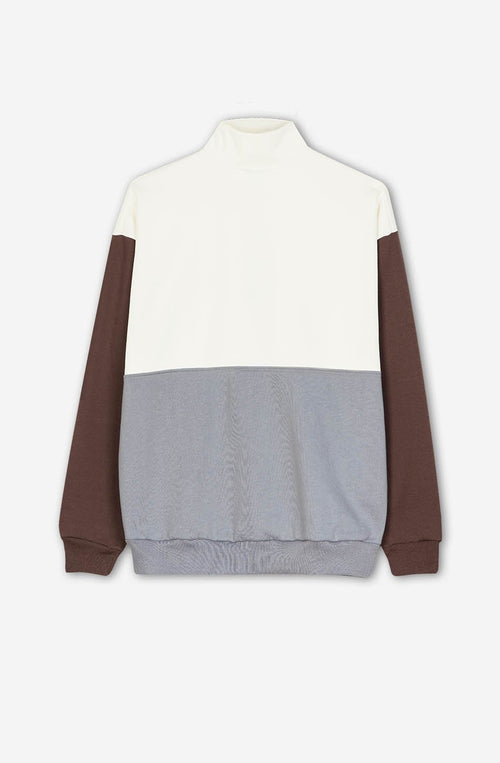 Sweat-shirt Buttons Matthew Ivory/ Palid Blue / Brown