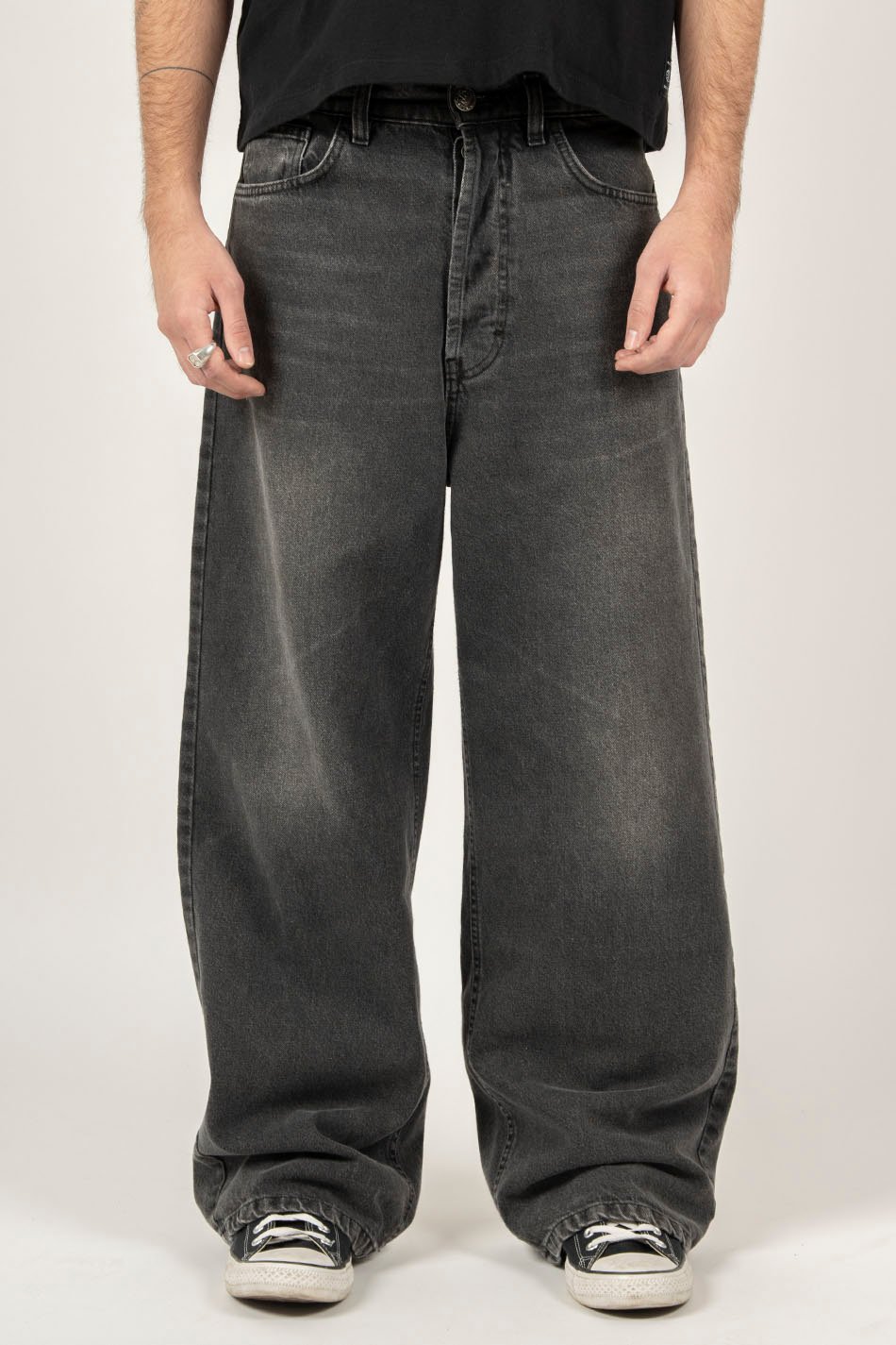 Losse Baggy Jeans in Schwarz