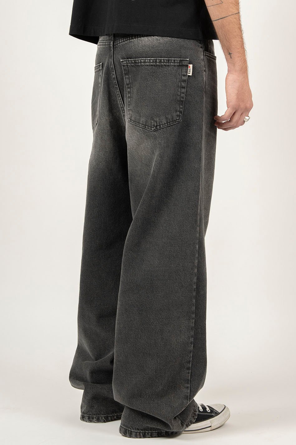 Losse Baggy Jeans in Schwarz