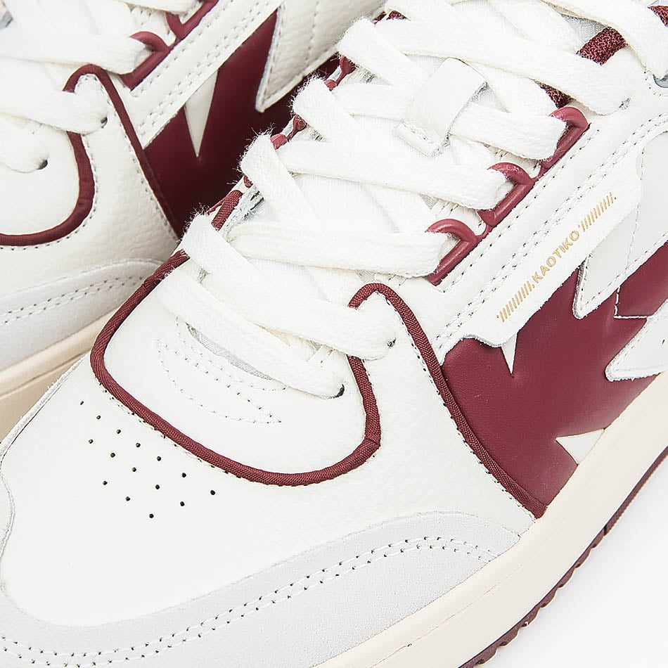 Kaotiko Boston Piping Off White / Burgundy Sneakers