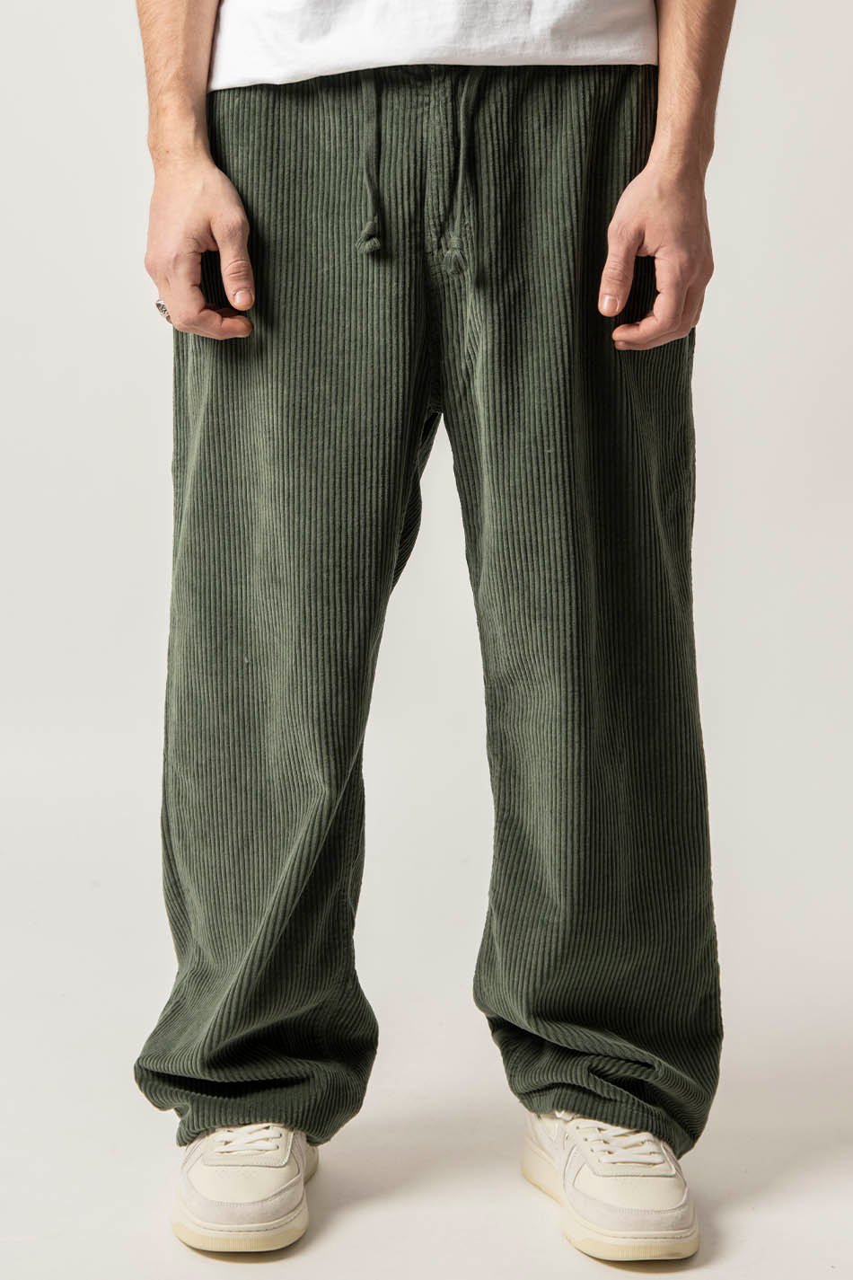 Lässige Hose Corduroy Ladder Khaki