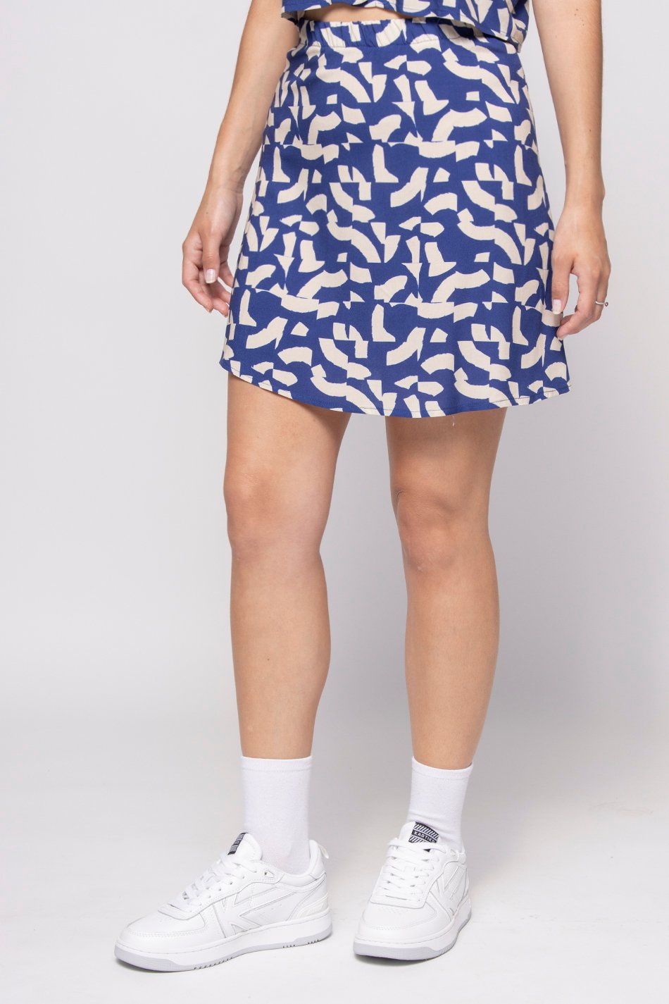 Geo Abstract Blue Skirt