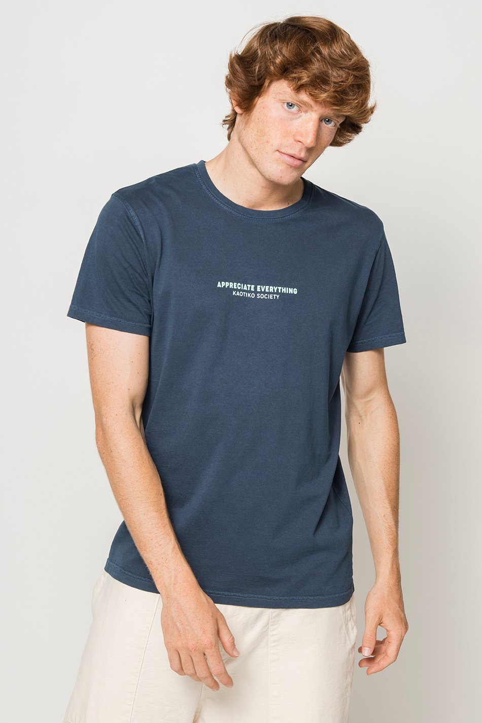 Washed Expect Nothing T-Shirt in Dunkelblau