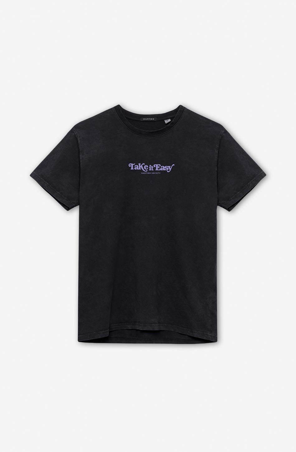 Washed Take it Easy Black T-Shirt