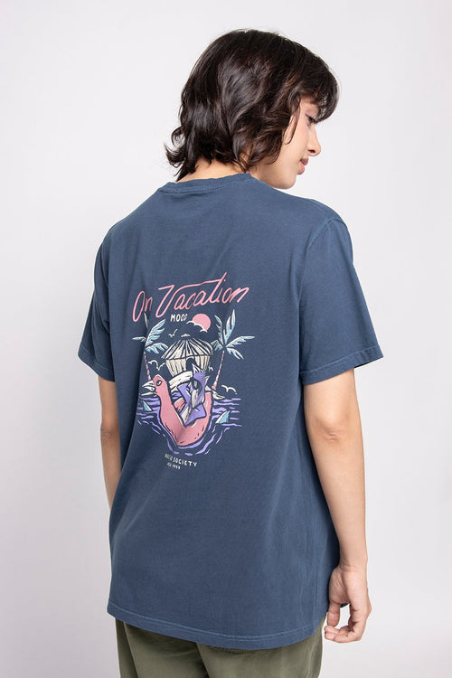 Tee-shirt Washed On Vacation Navy