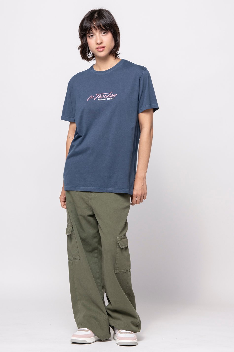 Washed T-Shirt On Vacation Navy