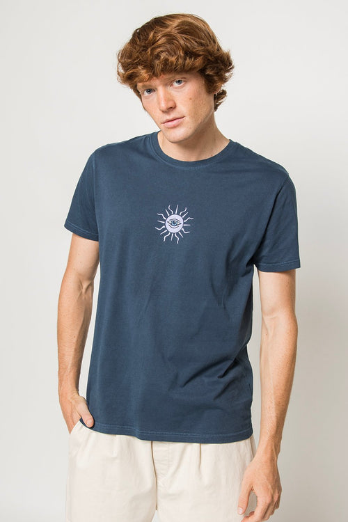 Tee-shirt Washed Planet Z Navy