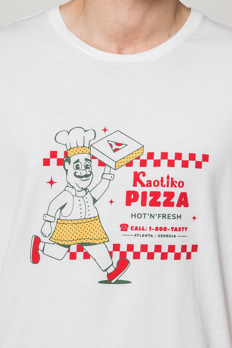 Shirt Washed Hot Pizza White