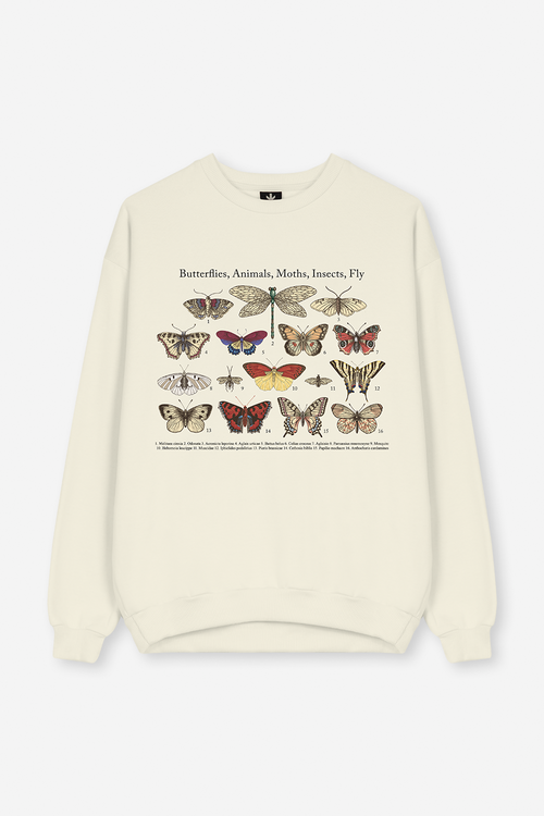 Butterflies Organic Cotton Ivory Sweatshirt