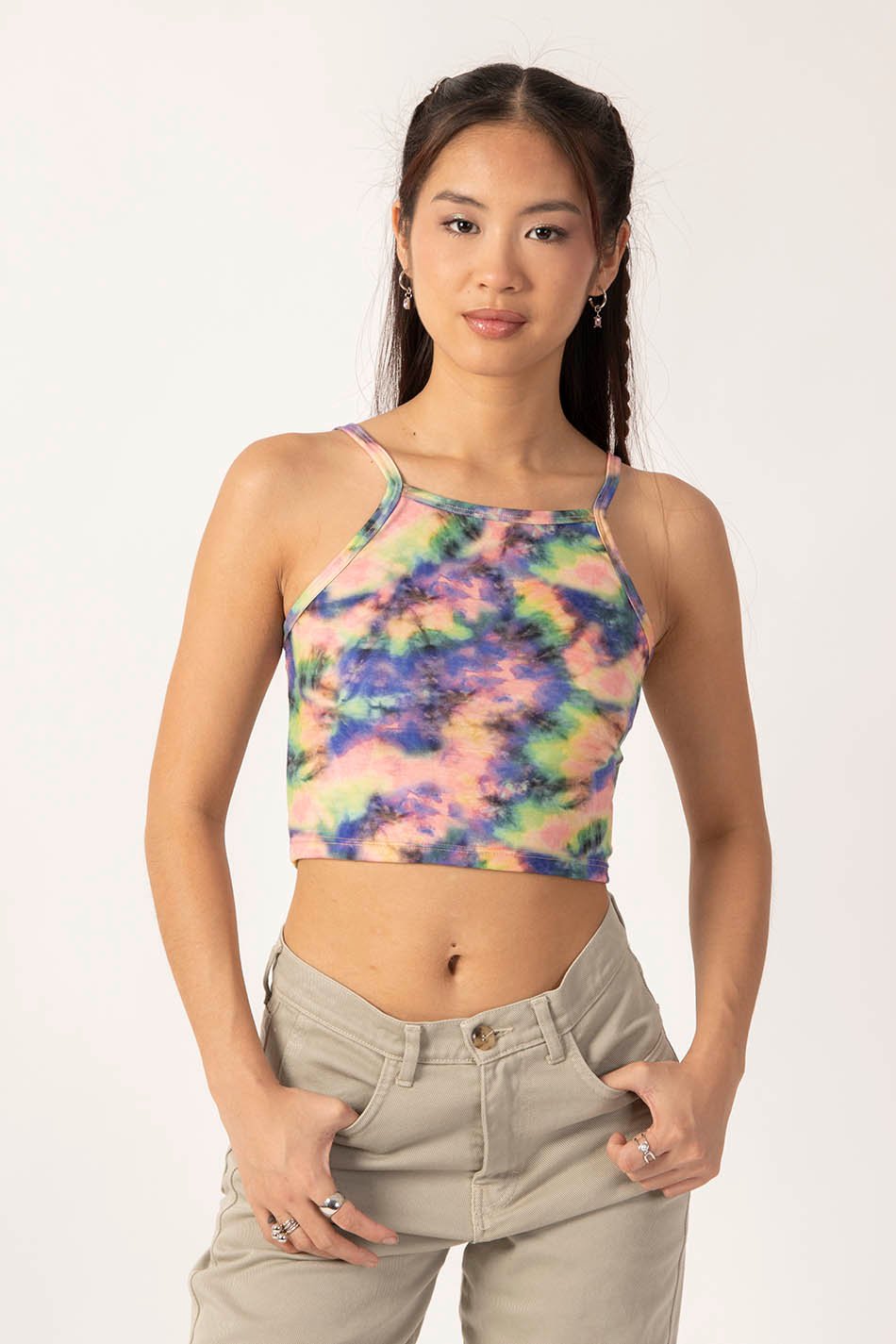 Multicolour Strappy Crop Top