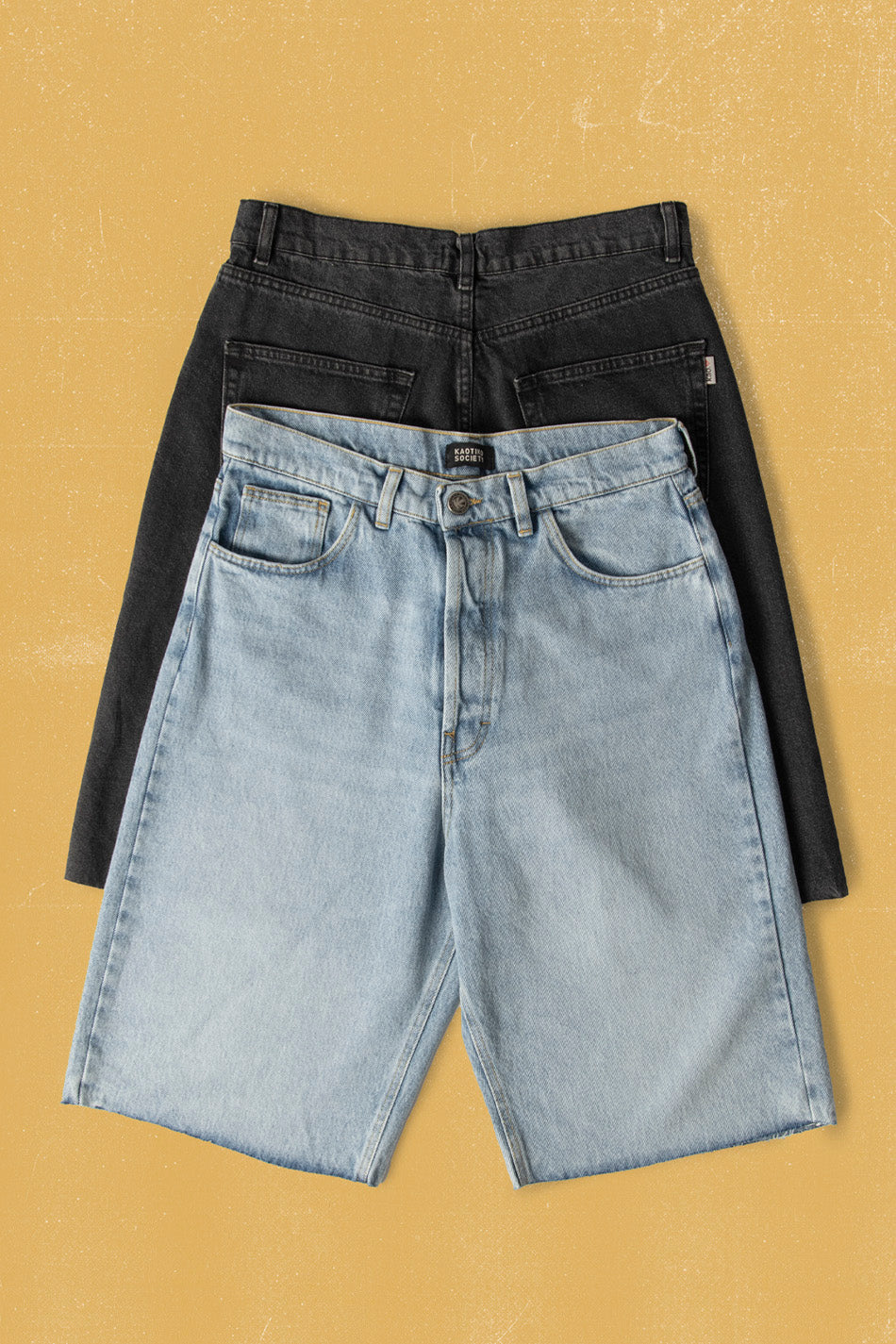  Loose Baggy Denim Black Short