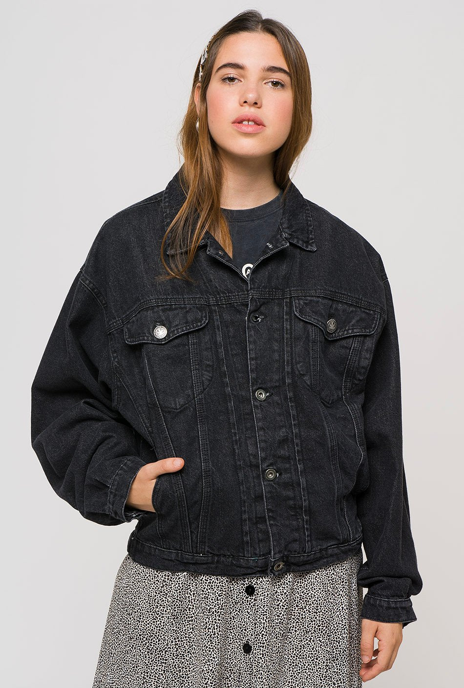 Jacke vintage Denim Schwarz