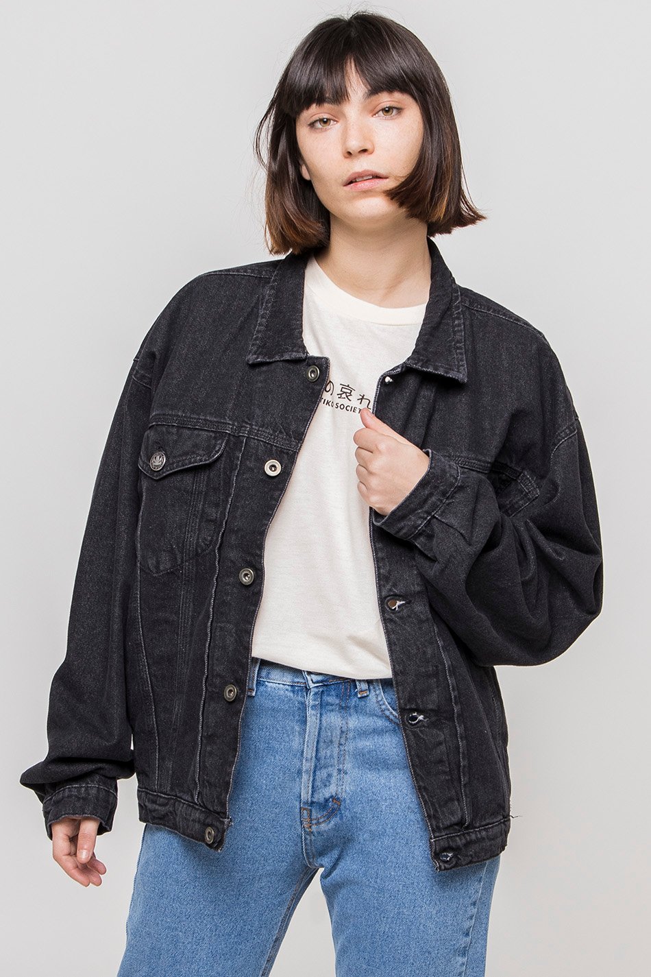 Jacke vintage Denim Schwarz