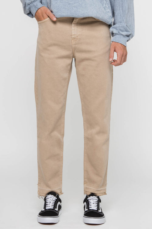 Pantalon cropped beige